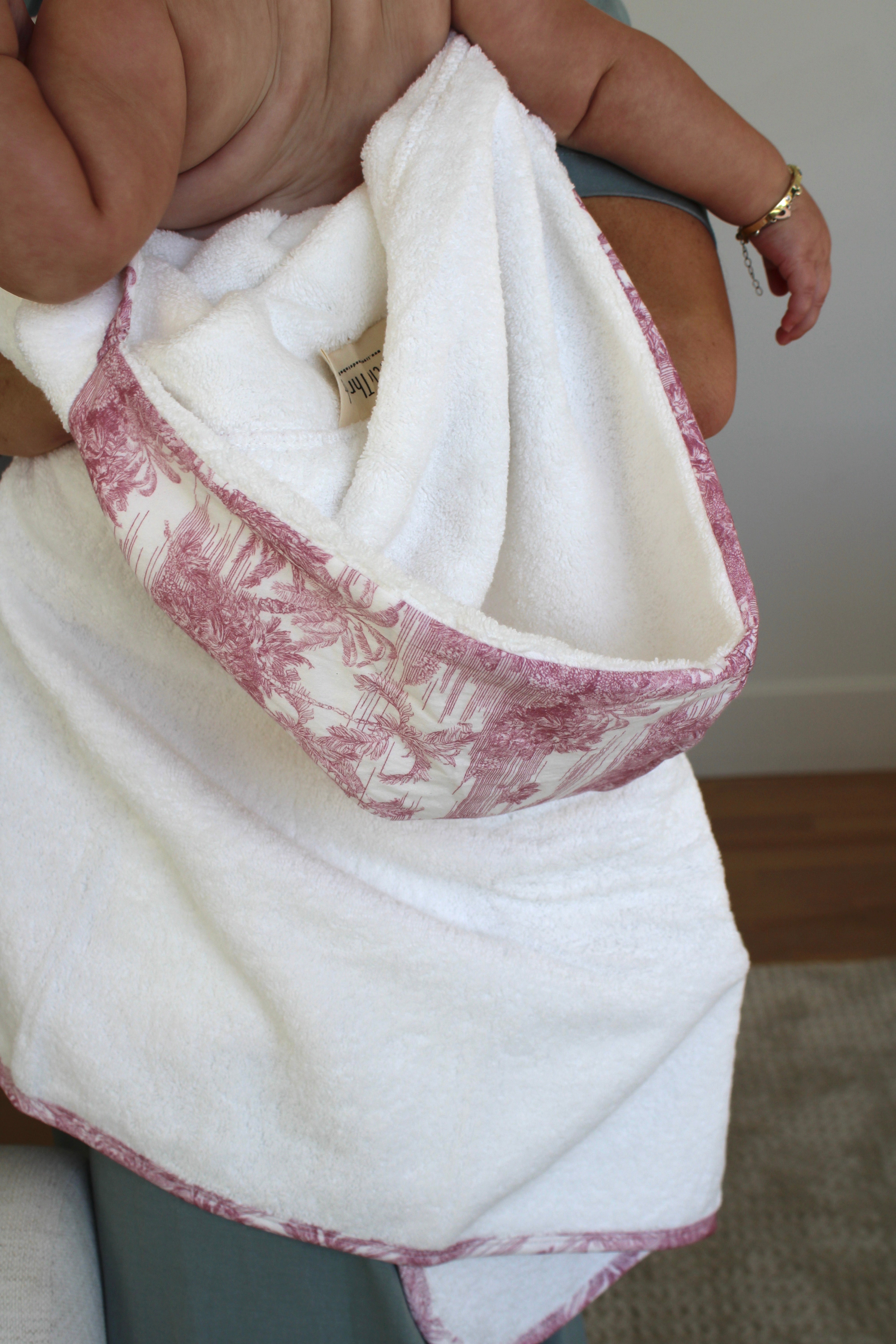 Pink Toile Bath Towel