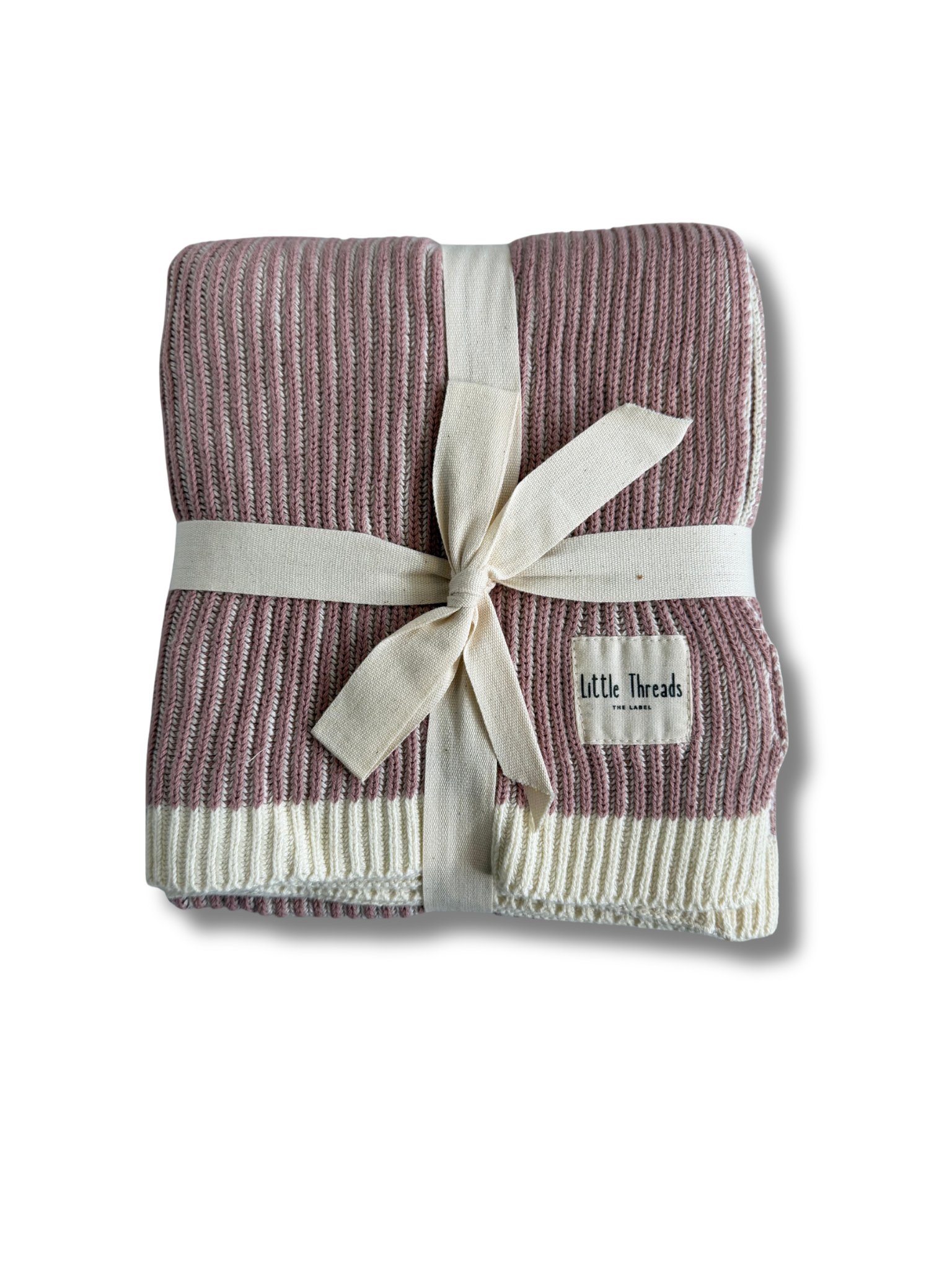 Rose Ribbed Knit Blanket