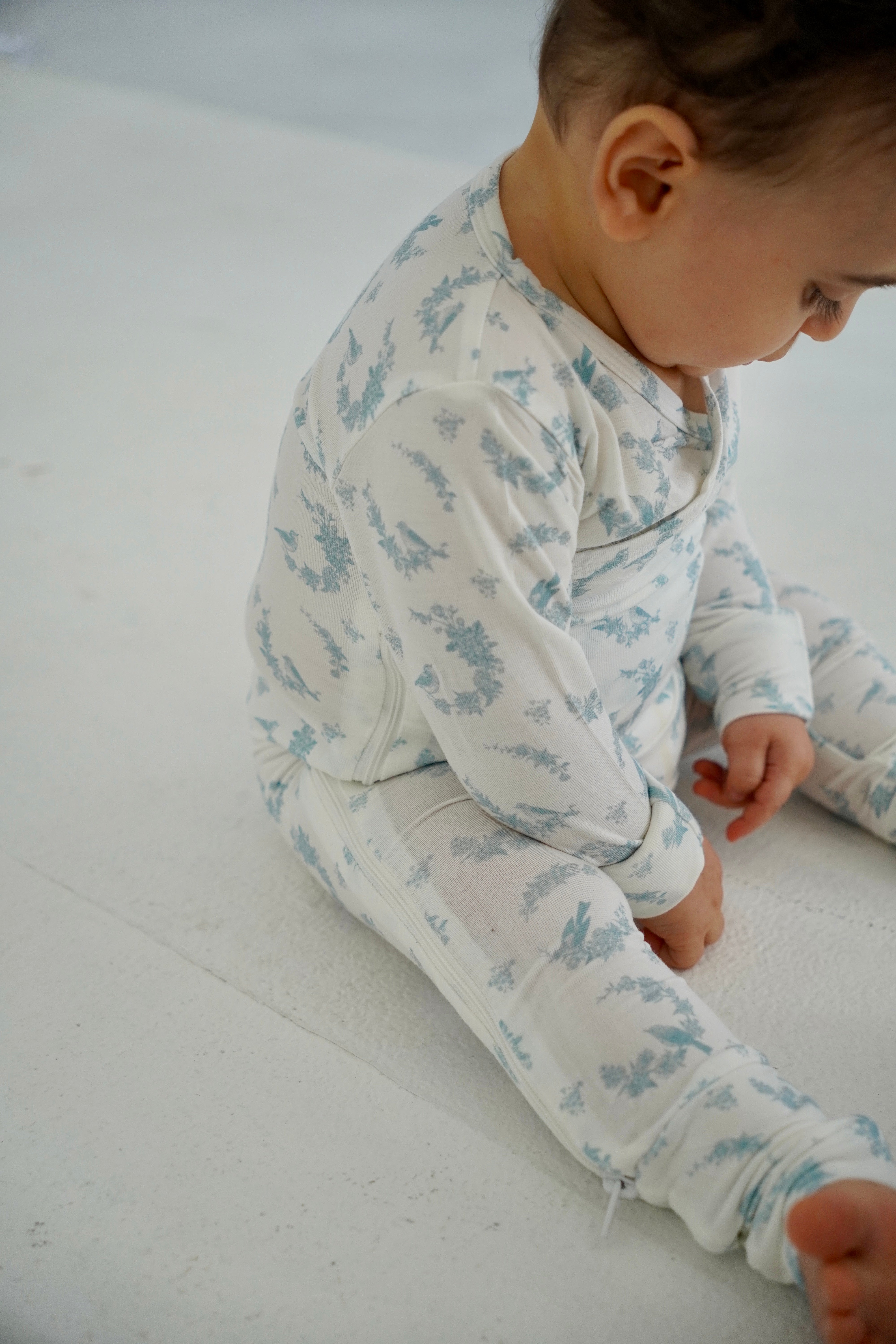 Little Blue Bird Bamboo Wrap Footie