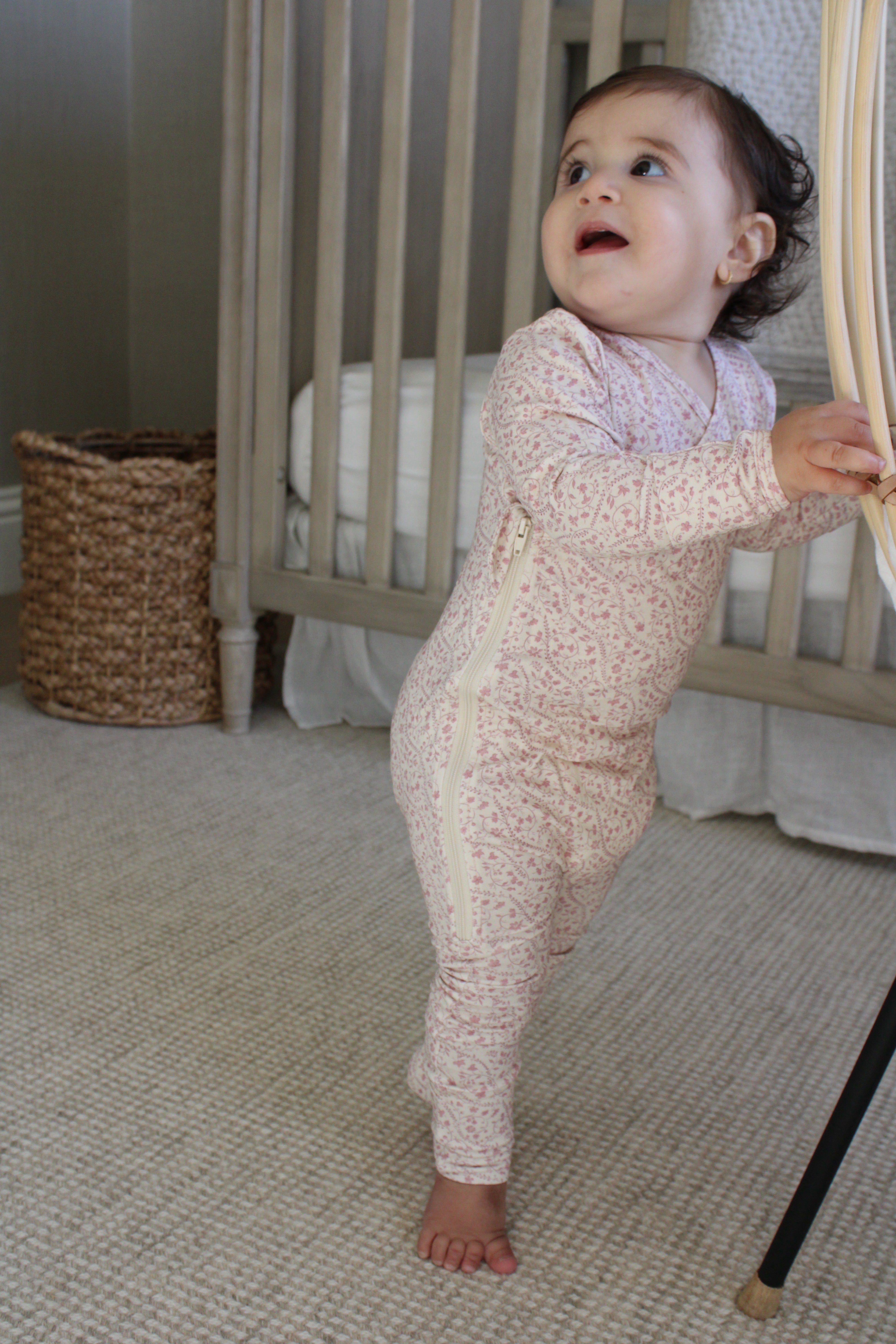 Mauve Heirloom Vine Bamboo Wrap Footie