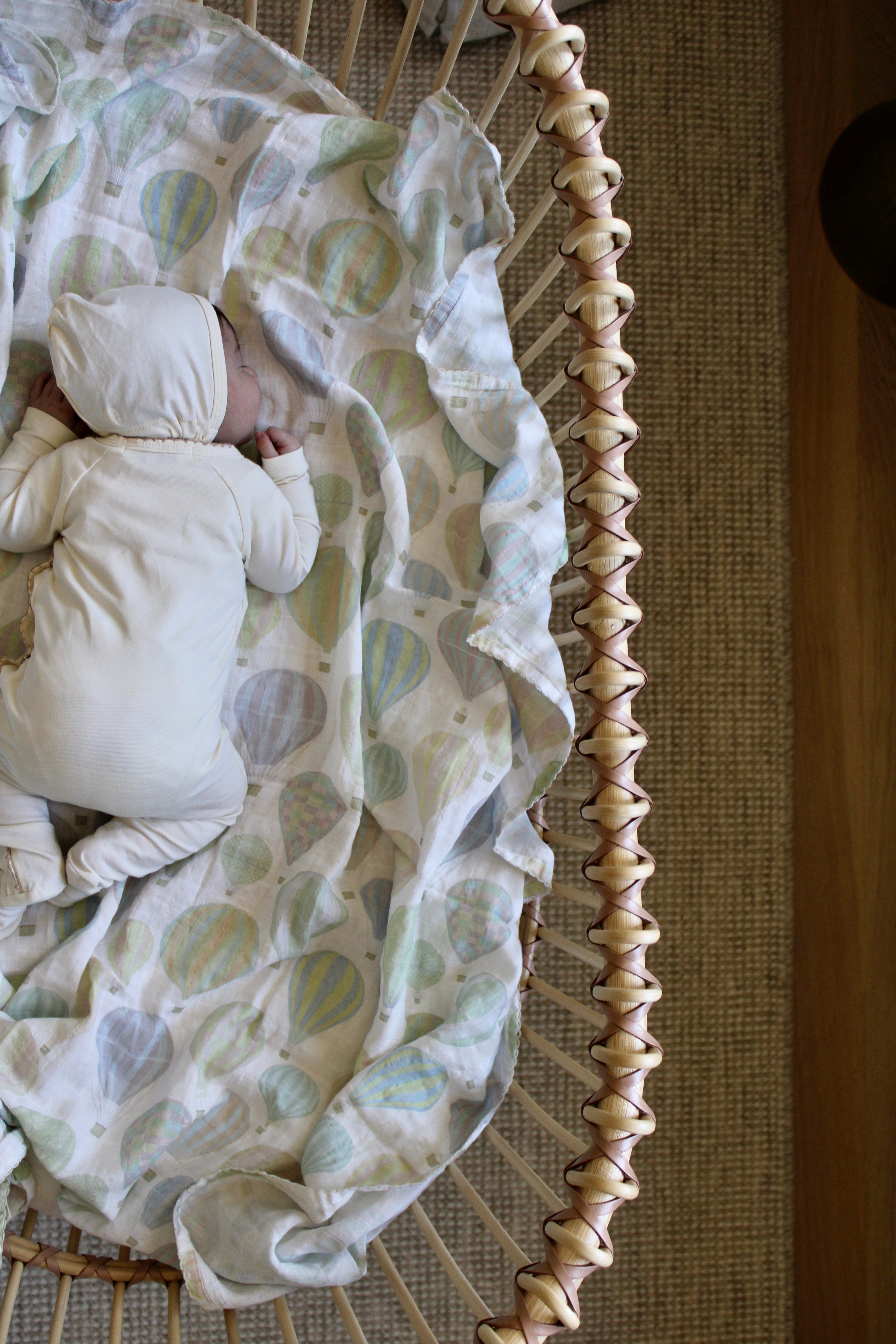 Pastel Air Balloon Muslin Blanket