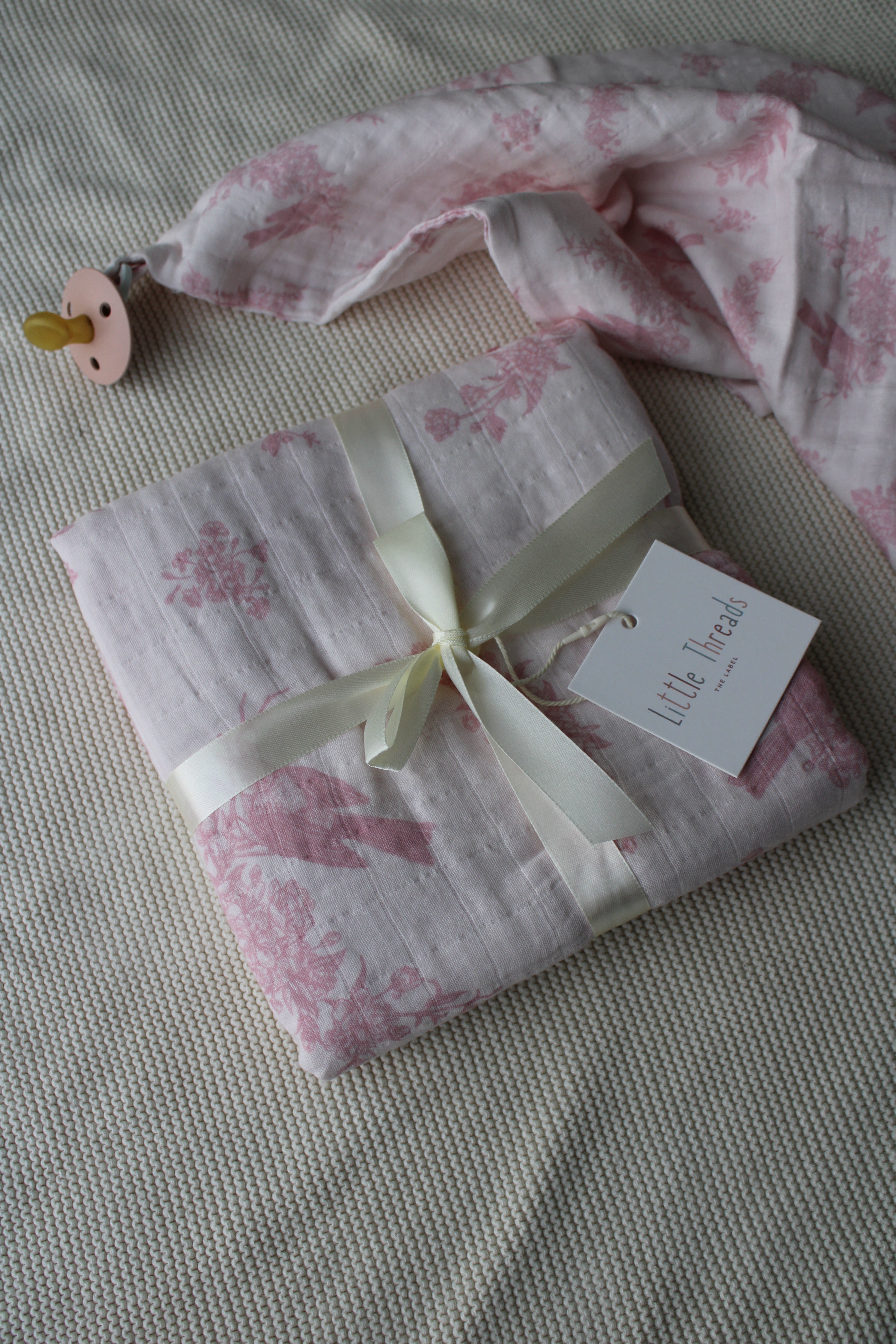 BUNDLE Little Pink Bird Muslin Blanket & Lovey