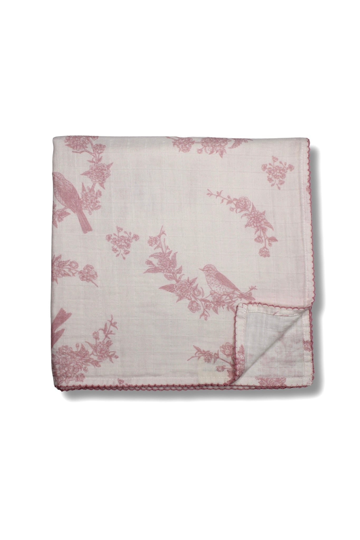 Little Pink Bird Muslin Blanket