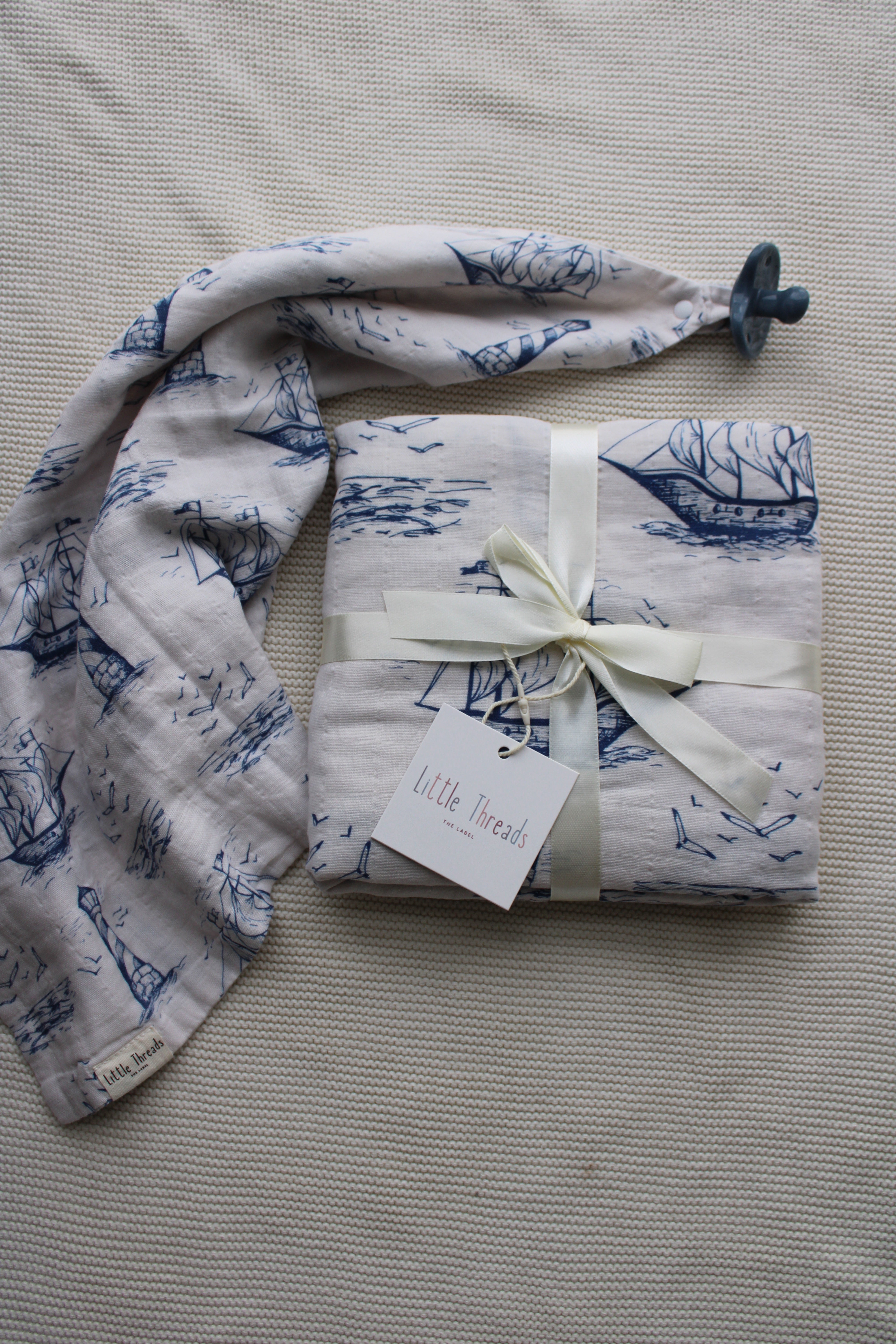 BUNDLE Nautical Sailor Dream Muslin Blanket & Lovey