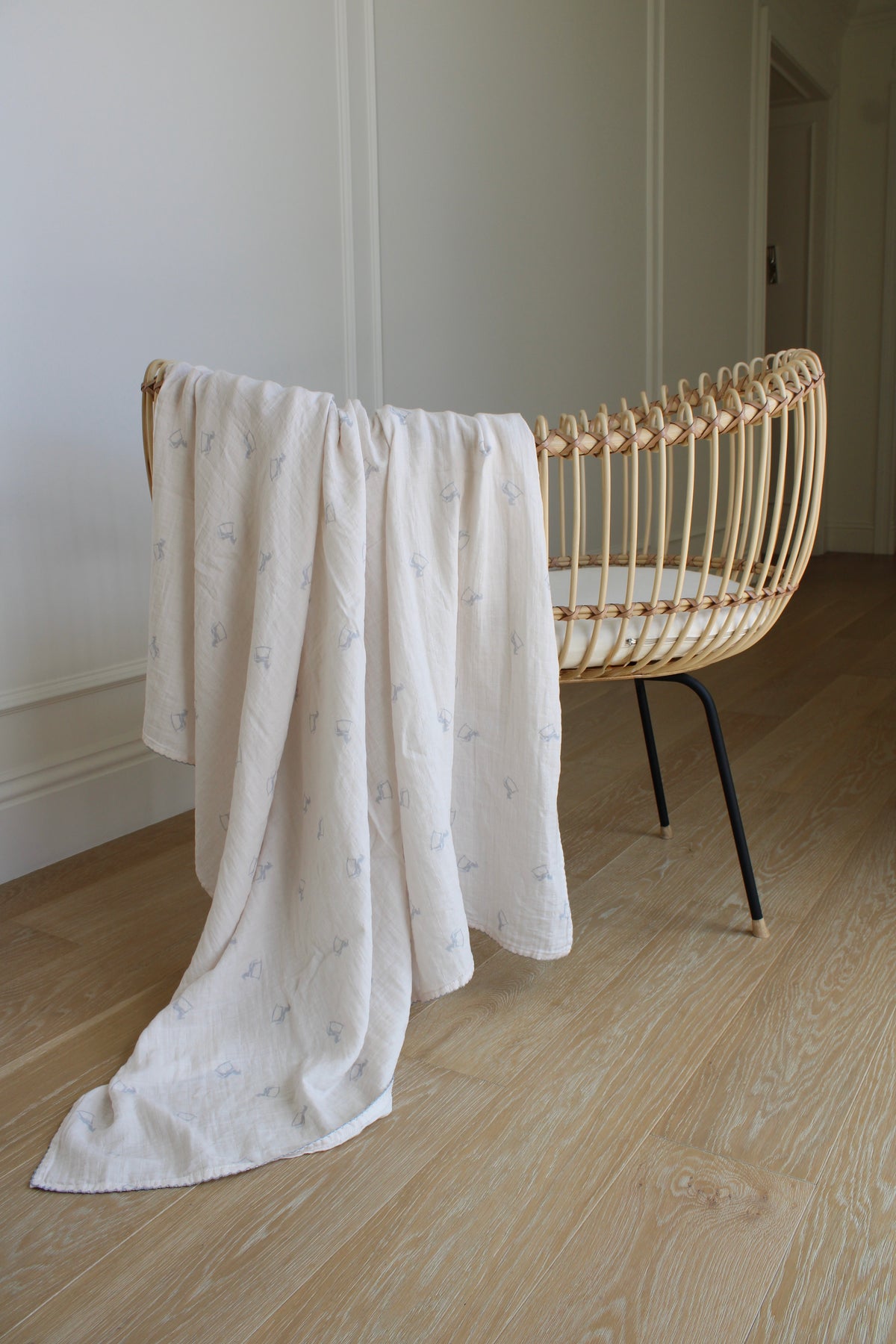 Little Blue Rocker Muslin Blanket