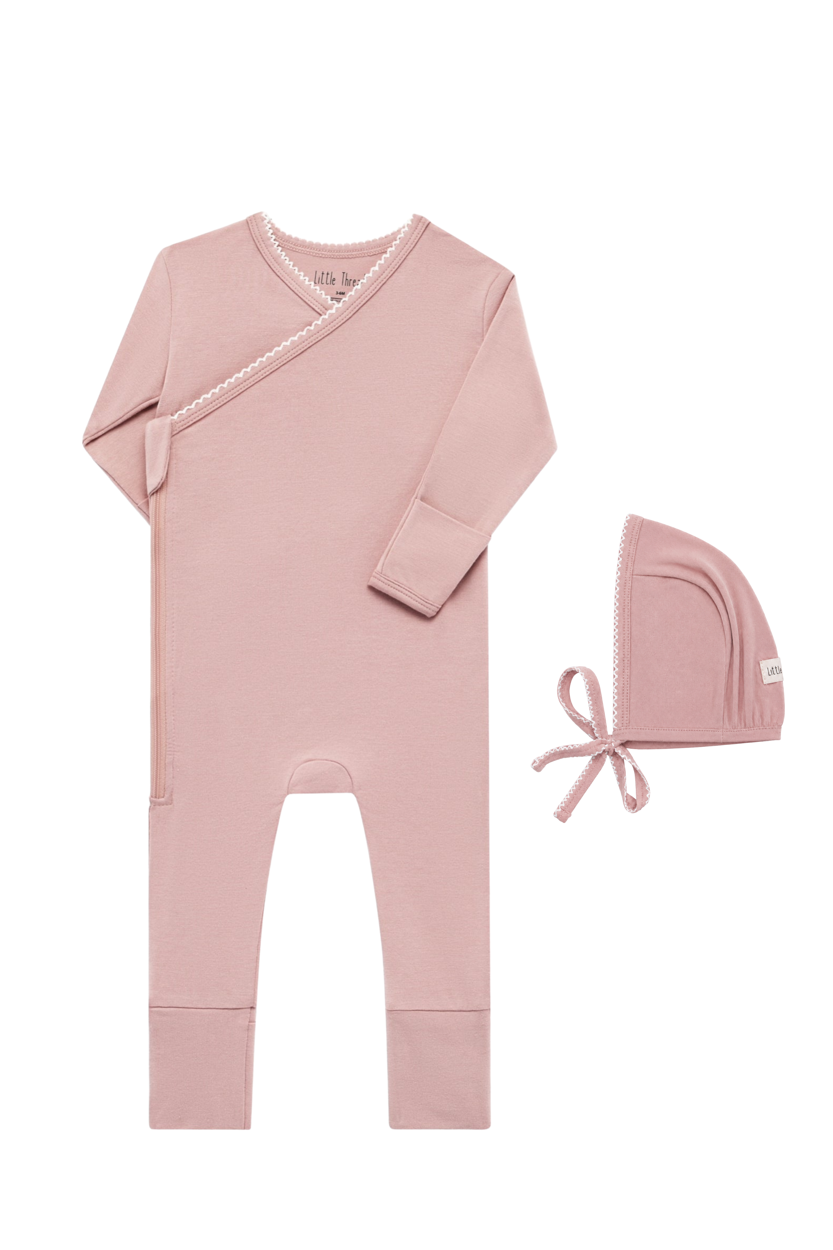 Solid Mauve Scalloped Bamboo Wrap Footie