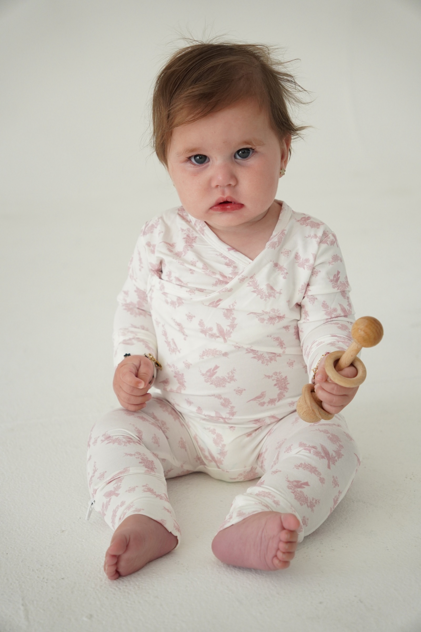 Little Pink Bird Bamboo Wrap Footie